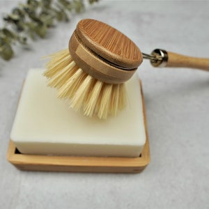 Bamboo Kitchen Cleaning Set: Vegan Dish Soap, Brush, Rack