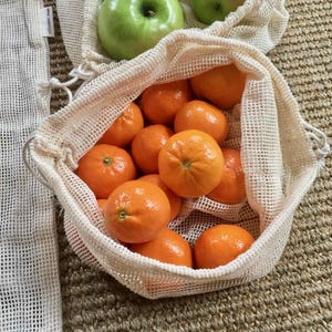 Mesh Produce Bag | Organic Cotton | Market Bag | Reusable Grocery Bag | Eco Friendly | Sustainable | Zero Waste | Plastic Free