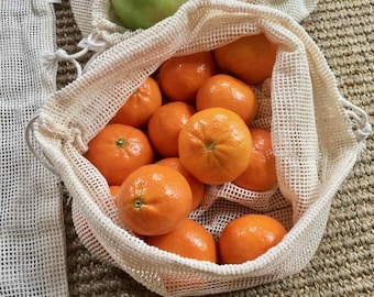 Mesh Produce Bag | Organic Cotton | Market Bag | Reusable Grocery Bag | Eco Friendly | Sustainable | Zero Waste | Plastic Free