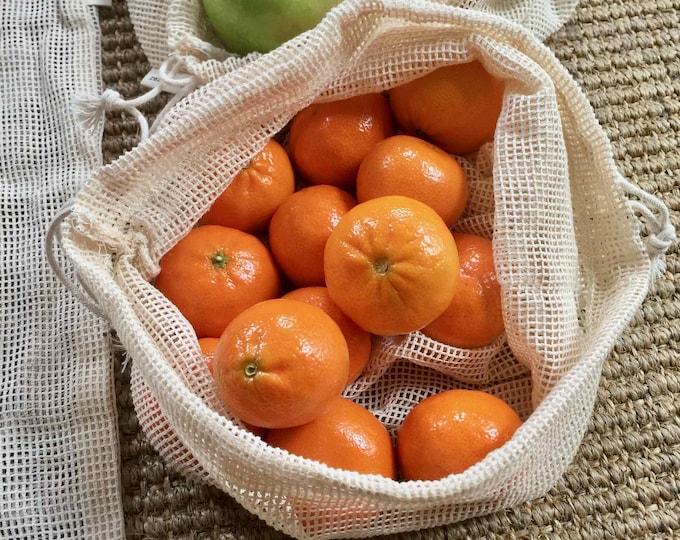 Mesh Produce Bag | Organic Cotton | Market Bag | Reusable Grocery Bag | Eco Friendly | Sustainable | Zero Waste | Plastic Free