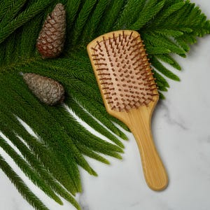 Bamboo Hairbrush | All Natural, Sustainable, Zero Waste, Plastic Free, Hair Care, Large Paddle Hair Brush