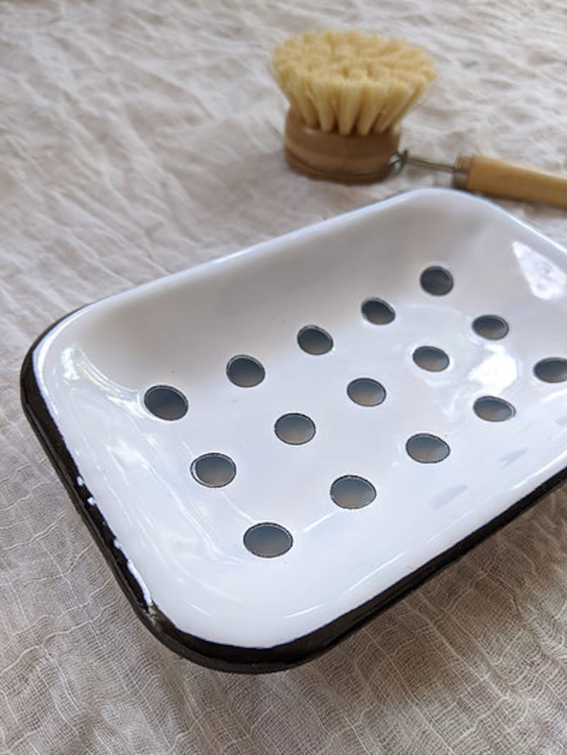 Enamel Soap Dish Refinement House Eco Friendly Home Goods, Sustainable, Zero Waste, Plastic Free image 7