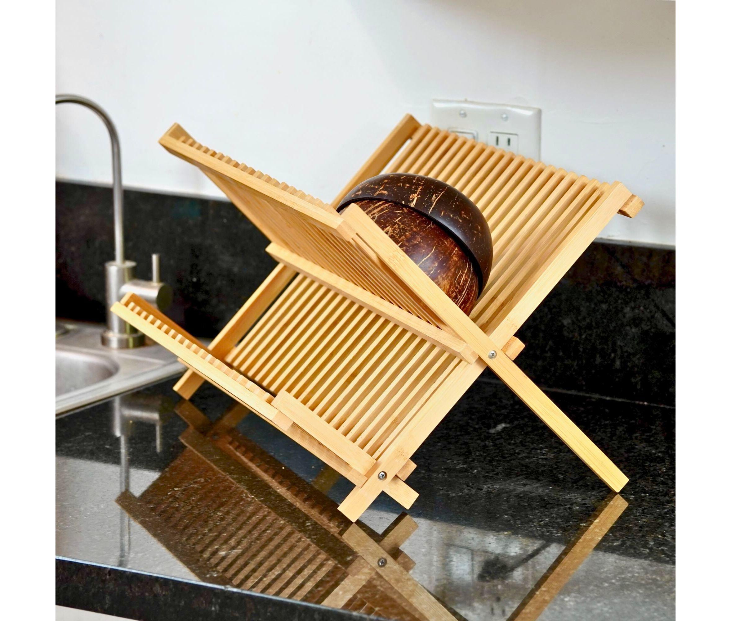 Foldable Bamboo Dish Rack: Eco-Friendly Kitchen Drying Rack