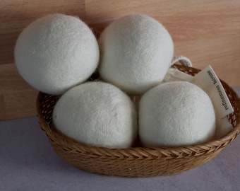 Boules de séchage XL en laine de Nouvelle-Zélande bio - Lot de 4