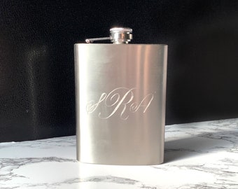 Monogram Flask Engraved Hip Flask For Men Personalized Flask Hunting Gift Golf Birthday Gift Dad Father In Law Gift Custom Flask Engraving