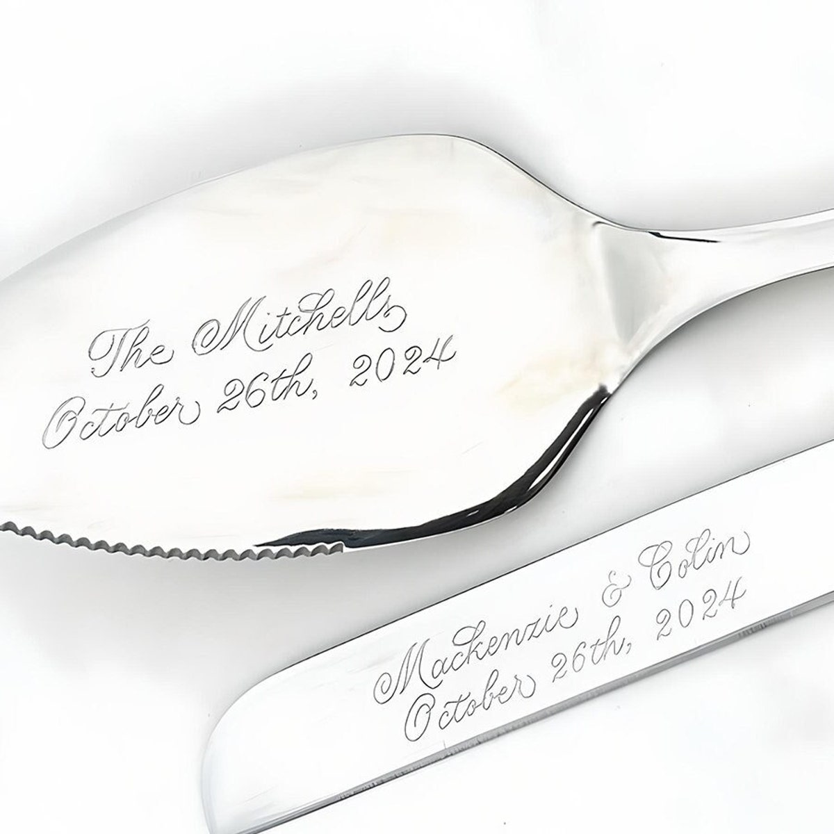 Wedding Cake Knife and Server Personalized Knife Cake Cutting Set Custom Wedding Cake Cutting Set Hostess Gift Engagement Bridal Shower Gift