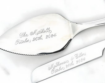 Cuchillo y servidor para pastel de bodas Juego de cuchillo personalizado para cortar pastel Juego de corte de pastel de bodas personalizado Regalo para anfitriona Regalo para despedida de soltera Regalo para compromiso