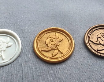 Lakzegels rozen: ivoor of goud, stickers huwelijksuitnodiging