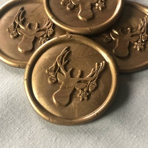 Christmas Deer Wax Seals for Stationery - Self Sealing | Stationery Wax Seals | Christmas Wax Seals | Christmas Card Stickers Happy Holidays