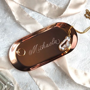 Ring Dish Personalized Wedding Ring Holder Engraved Jewelry Dish Custom Trinket Tray Bridesmaid Proposal Box Gift Maid of Honor Key Dish