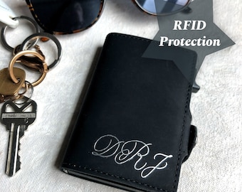 Custom Wallet Men's Wallet Personalized RFID Wallet Minimalist Wallet Business Card Holder For Men Trifold Wallet Slim Credit Card Holder