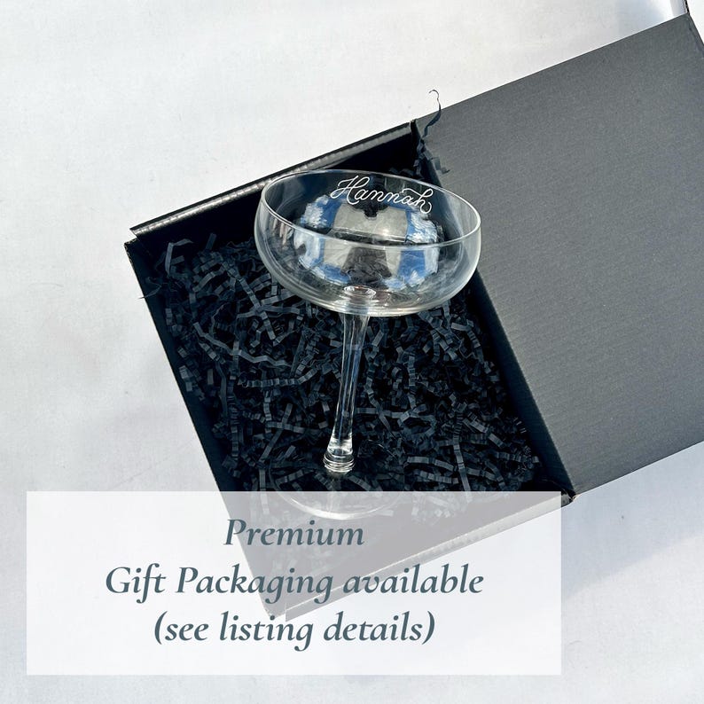 Champagne Coupe Glass Personalized Engraved Daiquiri Cocktail Lover Gift Christmas Housewarming Gift