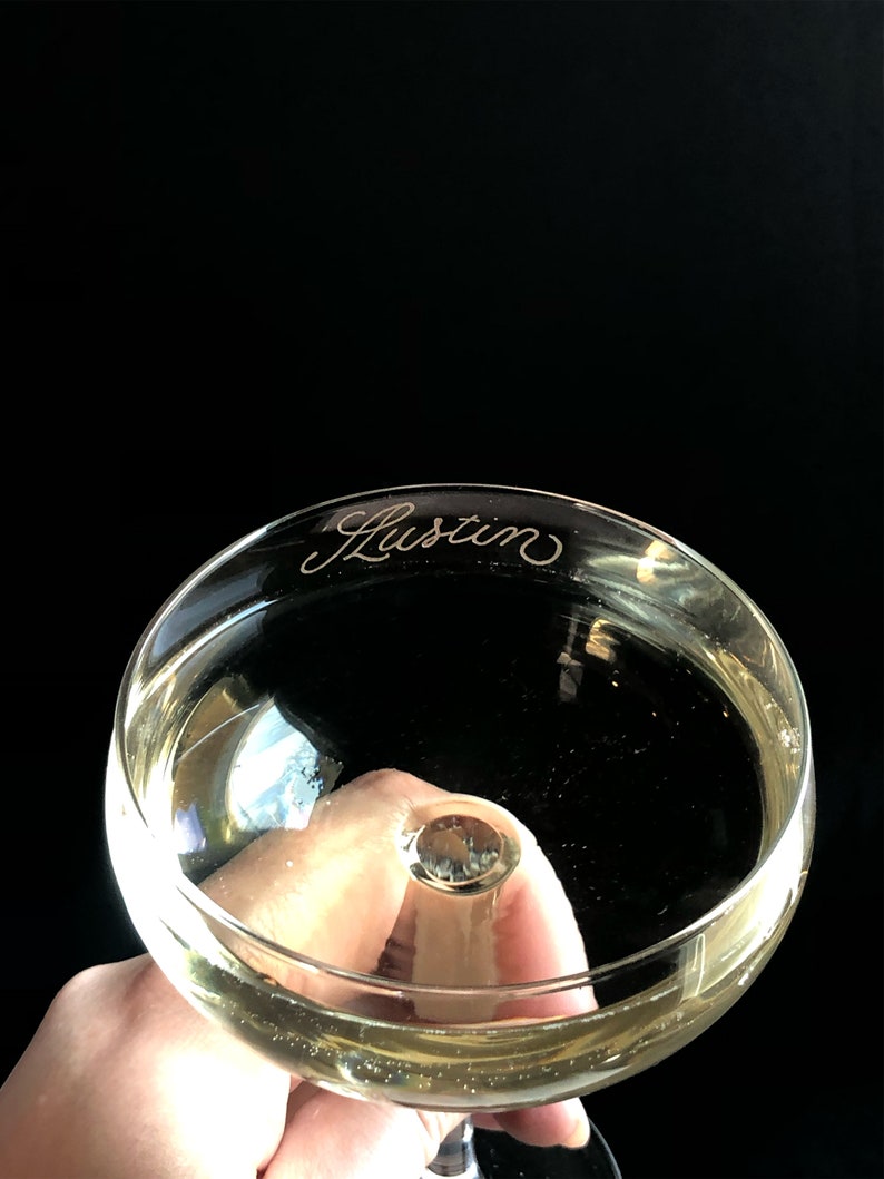 Champagne Coupe Glass Personalized Engraved Daiquiri Cocktail Lover Gift Christmas Housewarming Gift