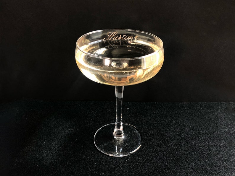 Champagne Coupe Glass Personalized Engraved Daiquiri Cocktail Lover Gift Christmas Housewarming Gift