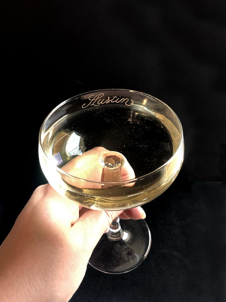 Champagne Coupe Glass Personalized Engraved Daiquiri Cocktail Lover Gift Christmas Housewarming Gift