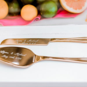 Custom Cake Cutting Set Engraved Wedding Cake Cutting Set Cake Knife Cake Server Hostess Gift Bridal Shower Engagement Gift For Couples Gift image 5