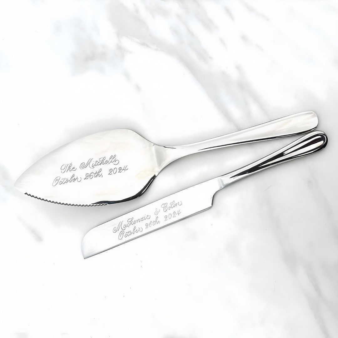 Wedding Cake Knife and Server Personalized Knife Cake Cutting Set Custom Wedding Cake Cutting Set Hostess Gift Engagement Bridal Shower Gift