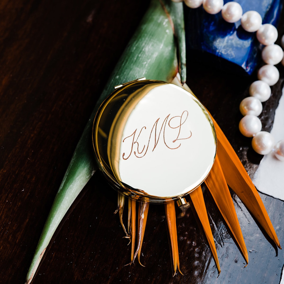 Engraved Compact Mirror (Gold)- Etsy