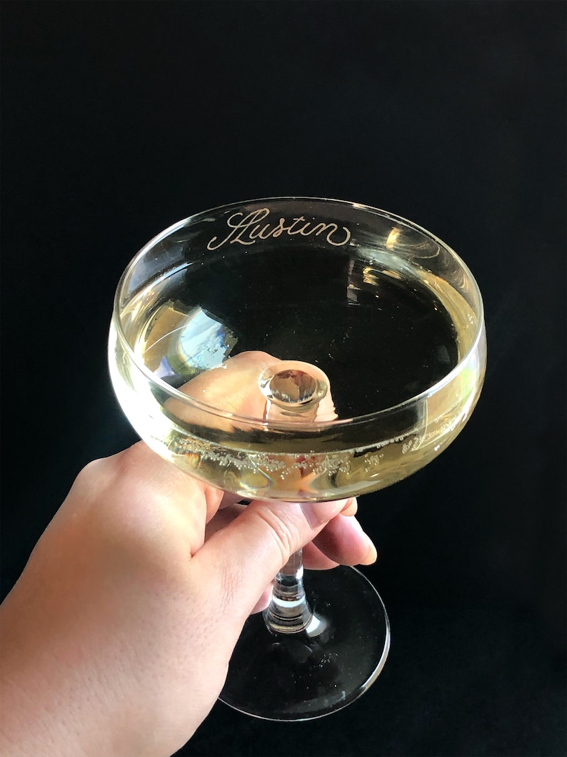Champagne Coupe Glass Personalized Engraved Daiquiri Cocktail Lover Gift Christmas Housewarming Gift
