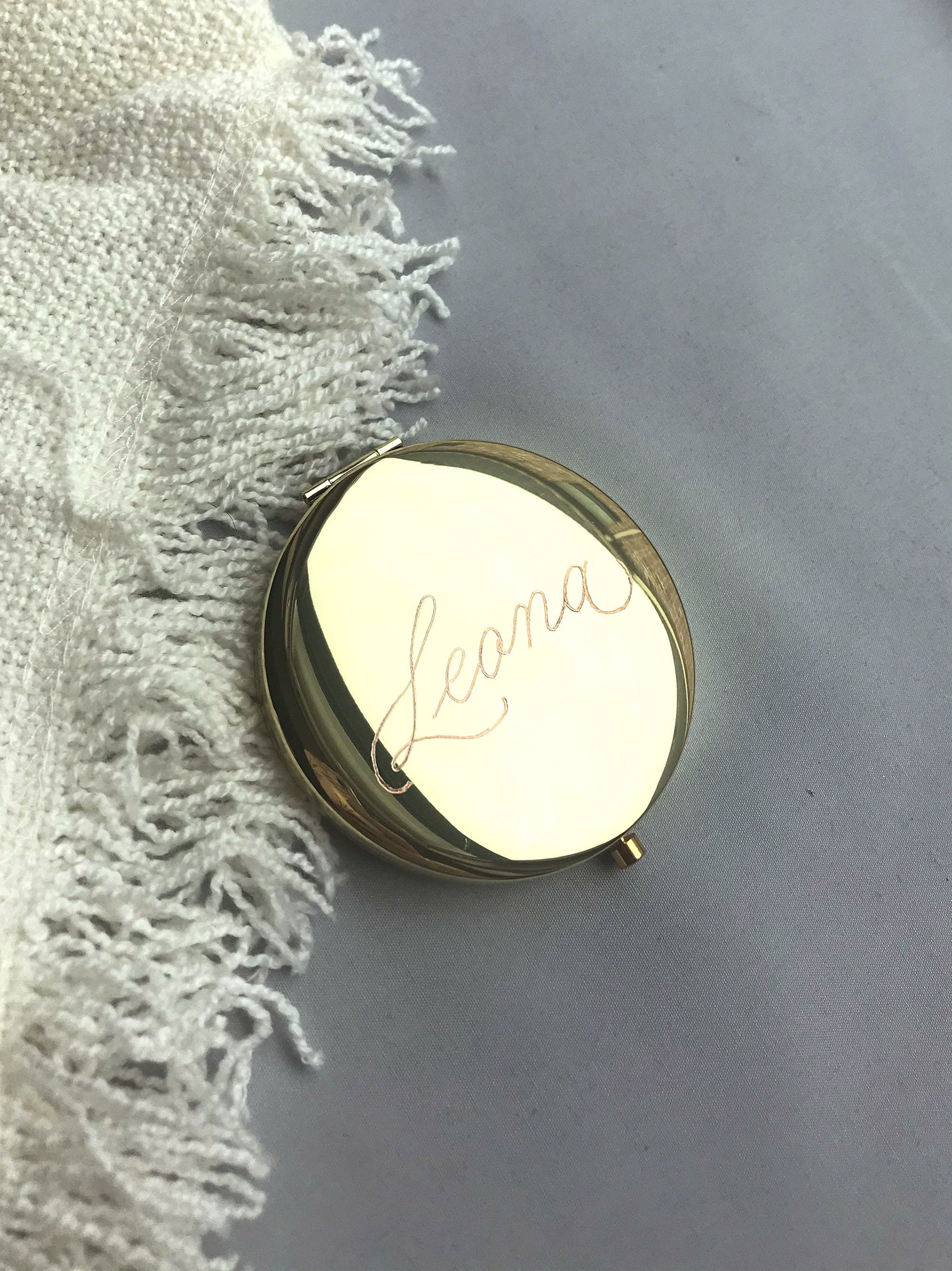 Custom Compact Mirror Gold - for Mom, Sister, Bridesmaids Gift Personalized Bachelorette Mother's Day Gift Wedding