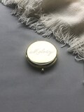 Personalized Compact Mirror: Engraved Calligraphy Pocket Mirror