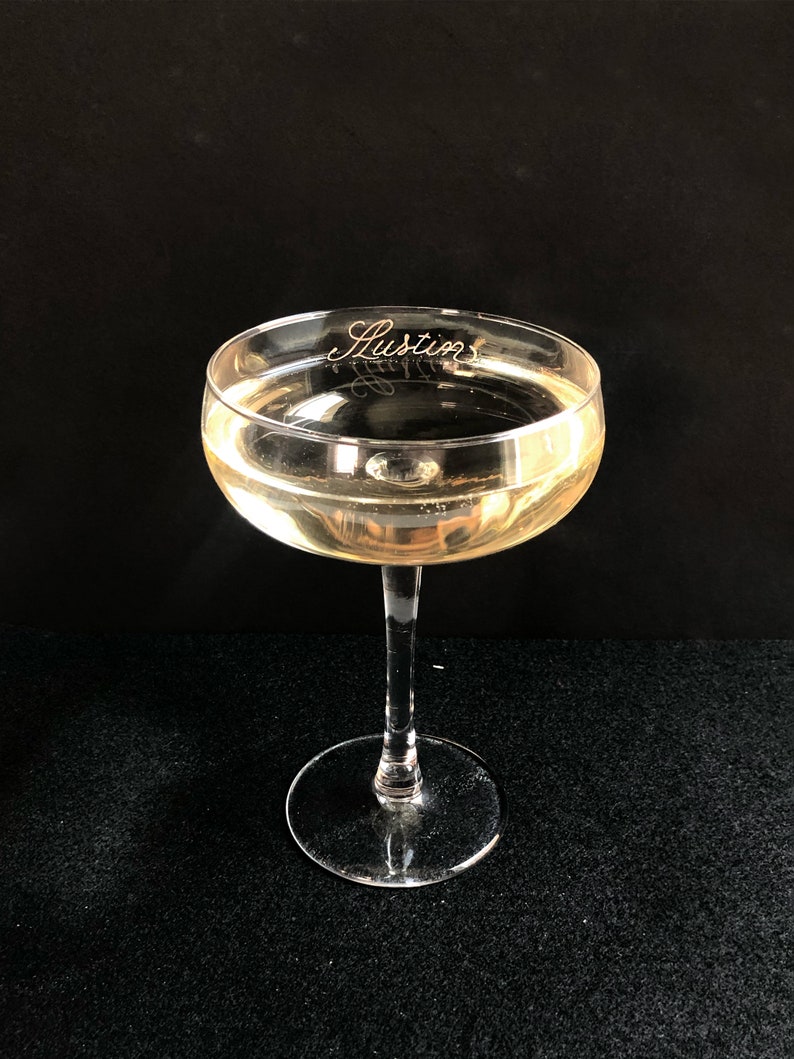 Champagne Coupe Glass Personalized Engraved Daiquiri Cocktail Lover Gift Christmas Housewarming Gift