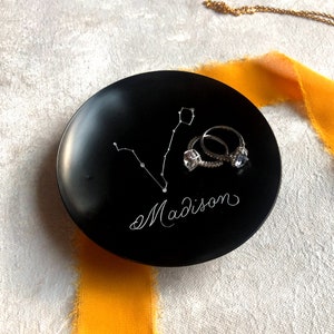 Ring Dish Personalized Zodiac Gift Jewelry Dish Birth Constellation Ring Tray  Engraved Desktop Organizer Virgo Gift Cancer Leo Aries Pisces
