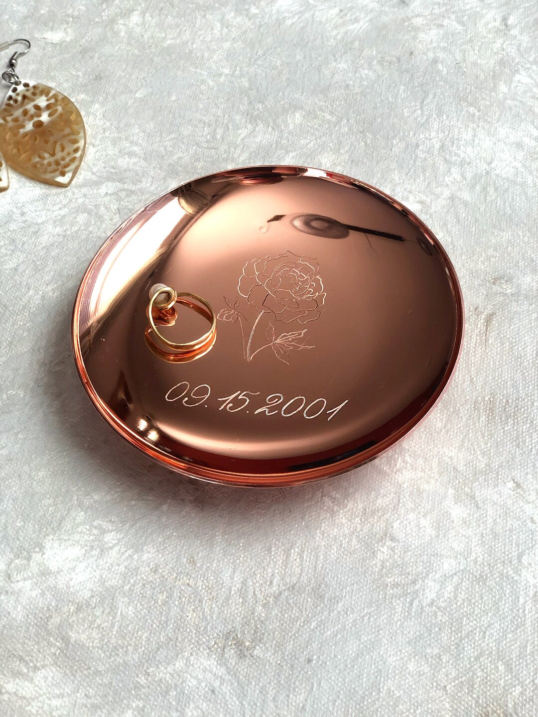 Custom Jewelry Dish Birth Flower Personalized Ring Dish Zodiac Etsy