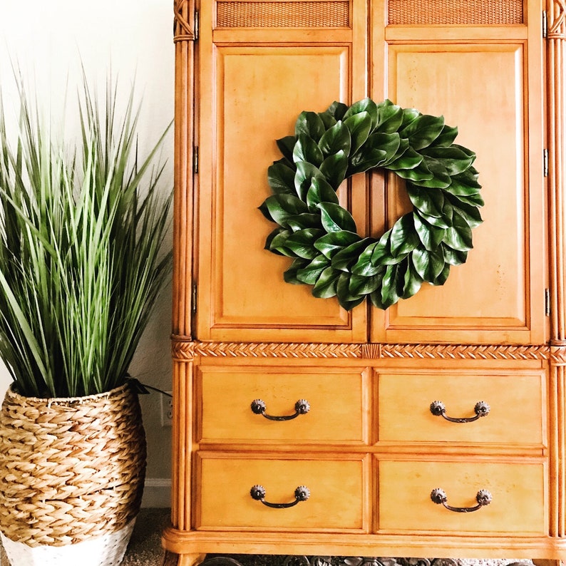 Year Round Wreath Birthday Gift Farmhouse Front Door Wreath Custom Handmade Wreath House Warming Gift 20/'/' Magnolia Wreath