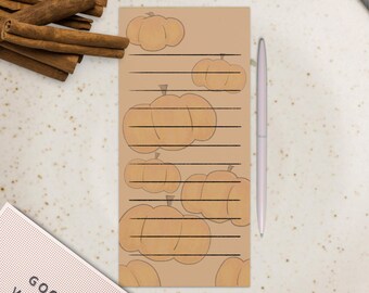 Bunch of Pumpkins Magnetic Notepad - Magnetic Notepad Shopping List Pumpkin Autumn Fall Cute