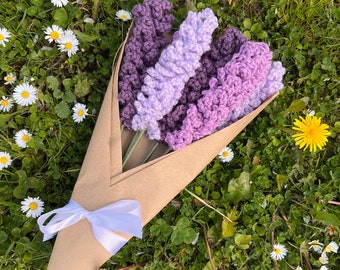 Crochet Lavender, Lavender Flowers, Flowers, Lavender Gift, Home Decor, Handmade Flowers, Lavender Bouquets, Gifts for Her, Mothers gift