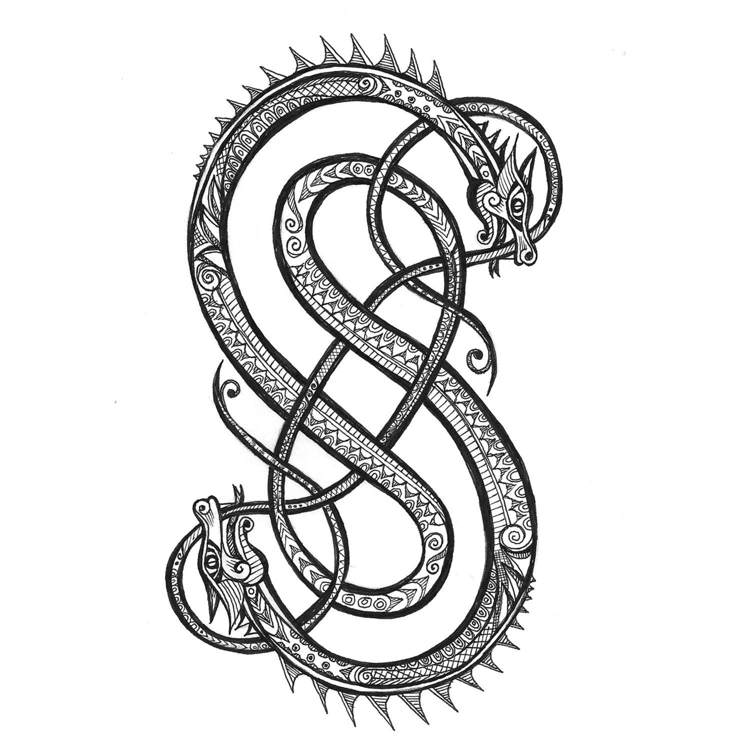 Viking Norse Mythology Knotwork Loki Snake Symbol Tattoo Flash Printable  Downloads - Etsy, image size:1500x1500