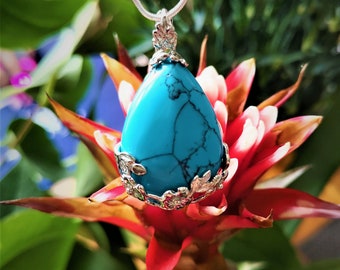 Truth energy Turquoise crystal silver necklace