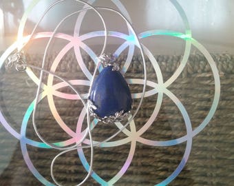 Lapis Lazuli crystal necklace with 925 silver chain