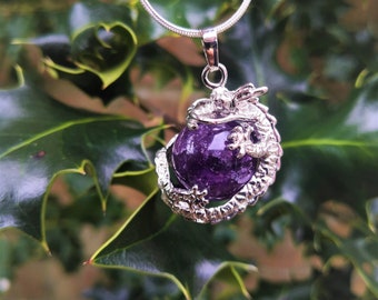 Purifying Energy Amethyst Crystal Silver Necklace