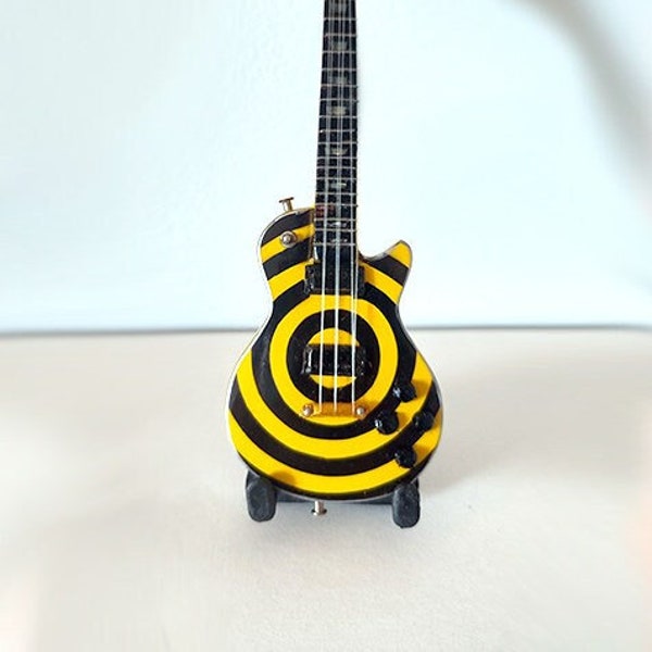 Zakk Wylde Yellow Bullseye Miniature Guitar Replica Collectible – Baby Format