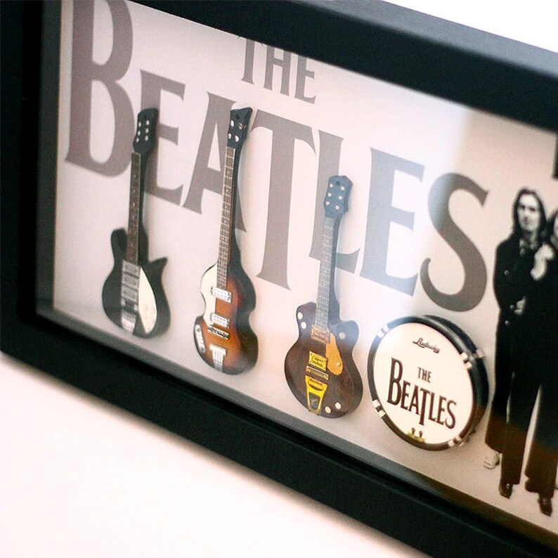 Cadre XL Shadowbox Guitares & Batterie The Beatles Etsy Canada