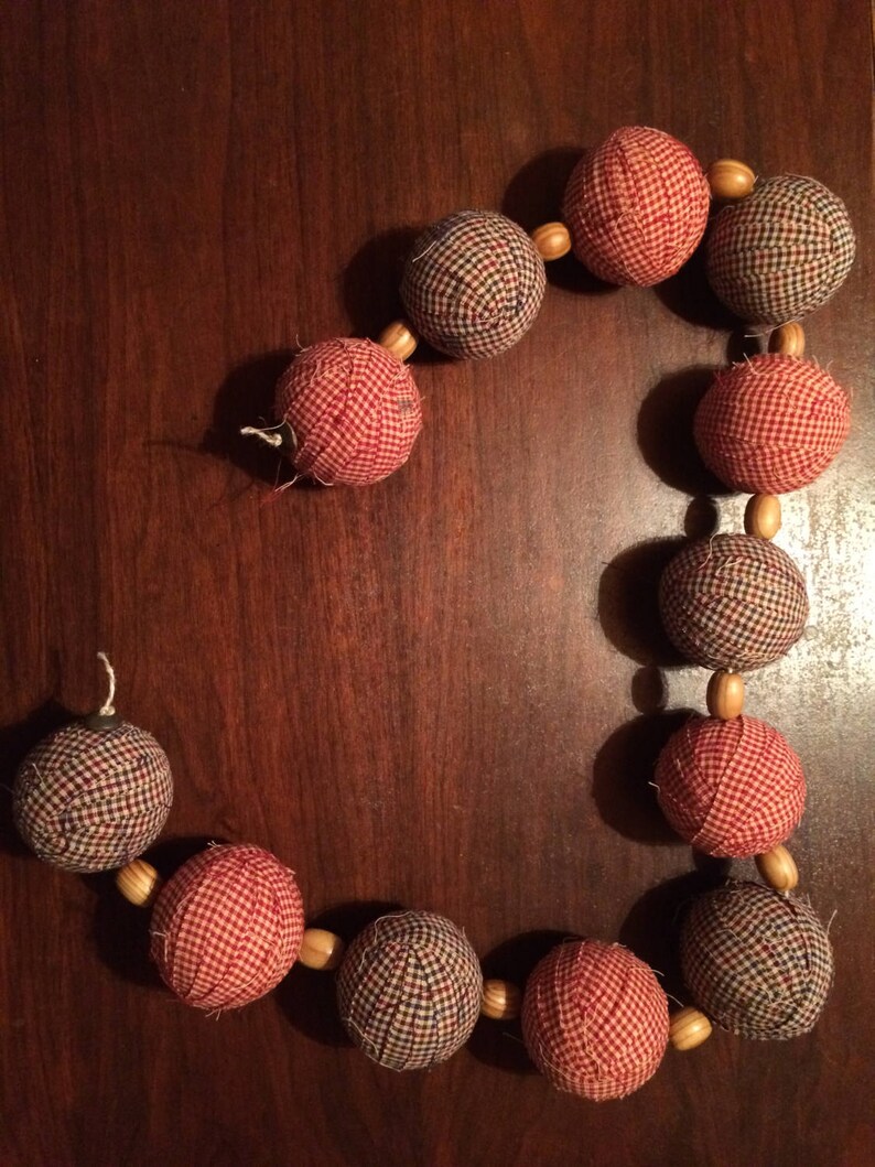 Country Rag Ball Garland Etsy