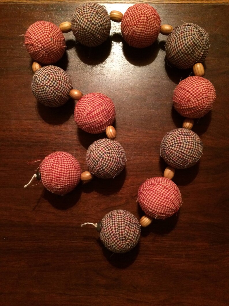 Country Rag Ball Garland Etsy