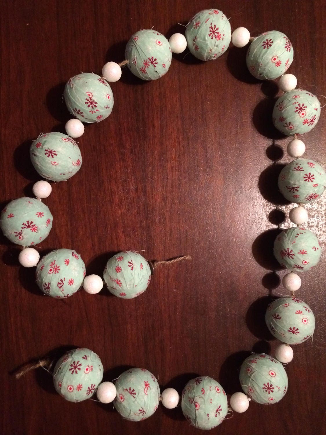 2 Rag Ball Garland Holiday Style Etsy UK