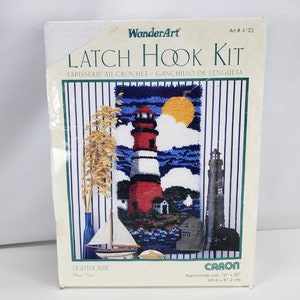 Vintage Wonderart Latch Hook Kit Lighthouse 16&quot; x 32&quot;--In Original Box!