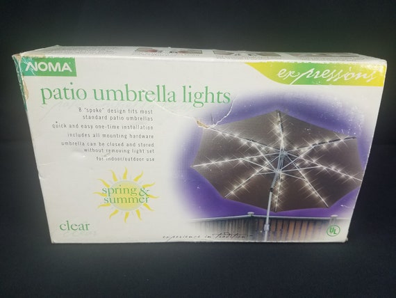 Vintage Noma Expressions Patio Umbrella Lights White Wires 72 Etsy