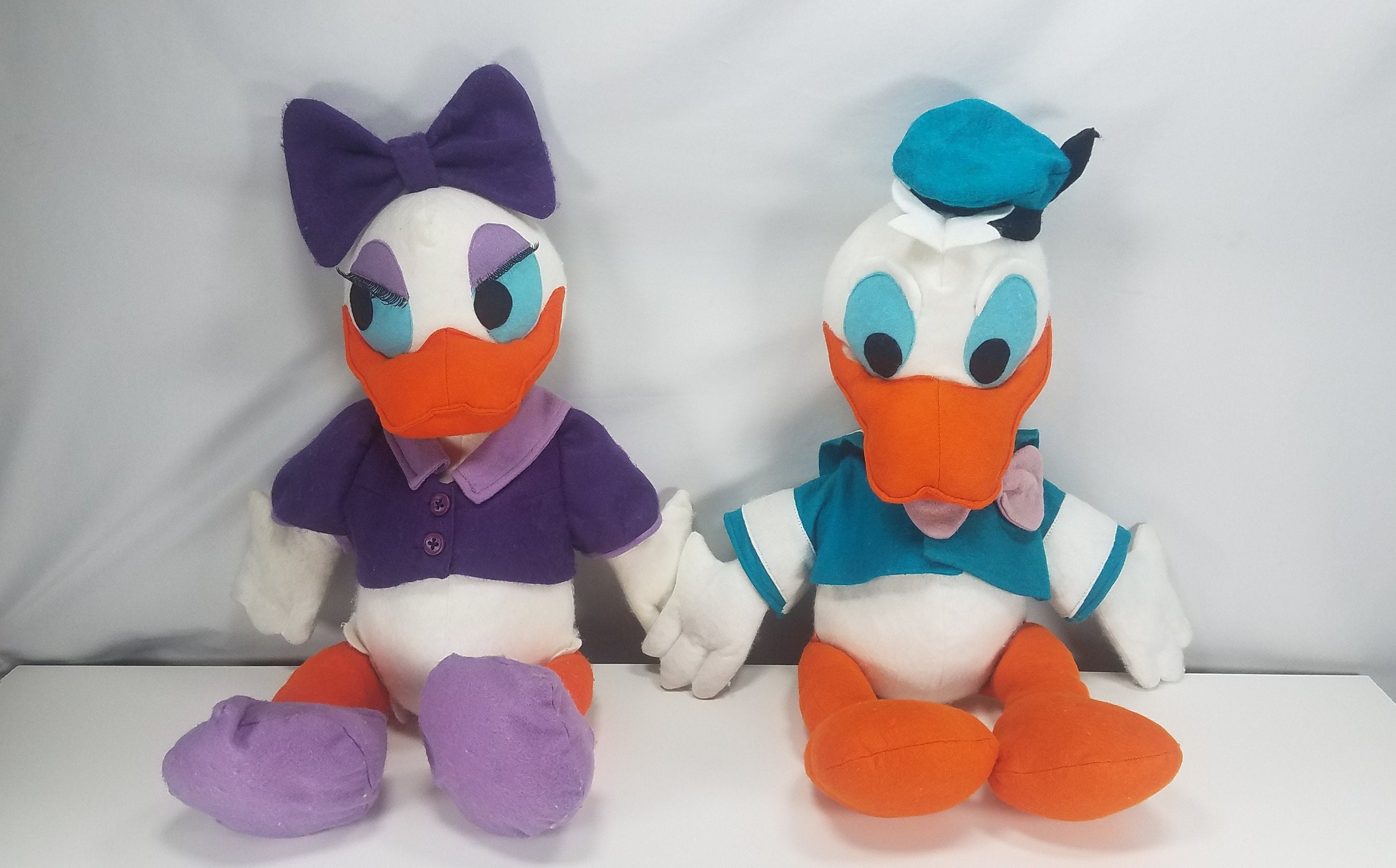 Vintage Disney Plush Donald Duck and Daisy Duck Stuffed Animals Jumbo Sizes23 25 Etsy UK