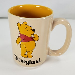 Vintage Disneyland Winnie The Pooh Large Tall Mug 4.5&quot; Double Sided--Made in Thailand
