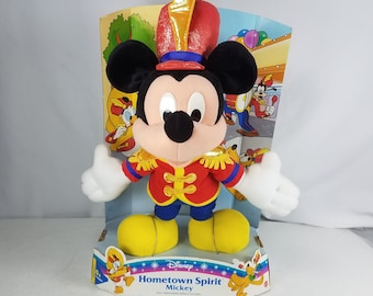 Vintage Disney Mickey Mouse Plush 15"--In Original Box!  Made in 1998--Mickey Mouse Hometown 4th of July Plush--Patriotic Mickey Mouse Plush