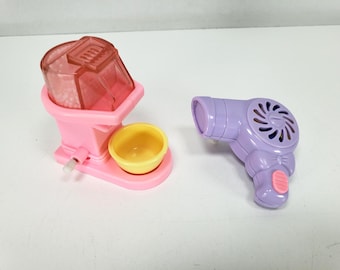 Vintage Barbie Magic Moves Popcorn Maker & Hair Dryer Wind Up Toys--Lot of 2