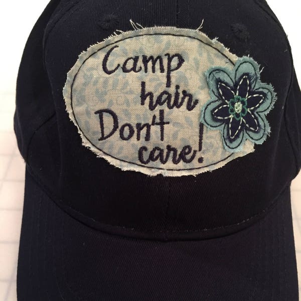 Camp Hair Don't Care Rustic Appliqué Embroidery File