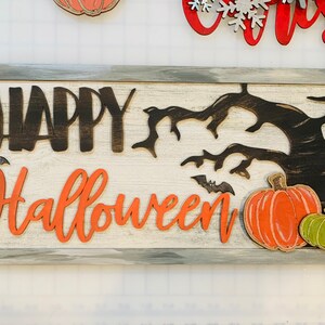 Interchangeable Holiday Sign_Halloween SVG Laser FILE ONLY