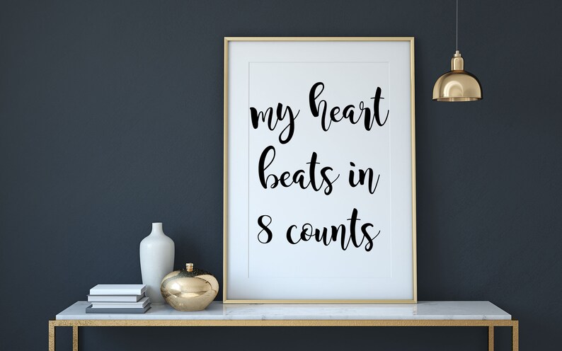 Cheerleader Wall Art My Heart Beats In 8 Counts Gift Kids Etsy
