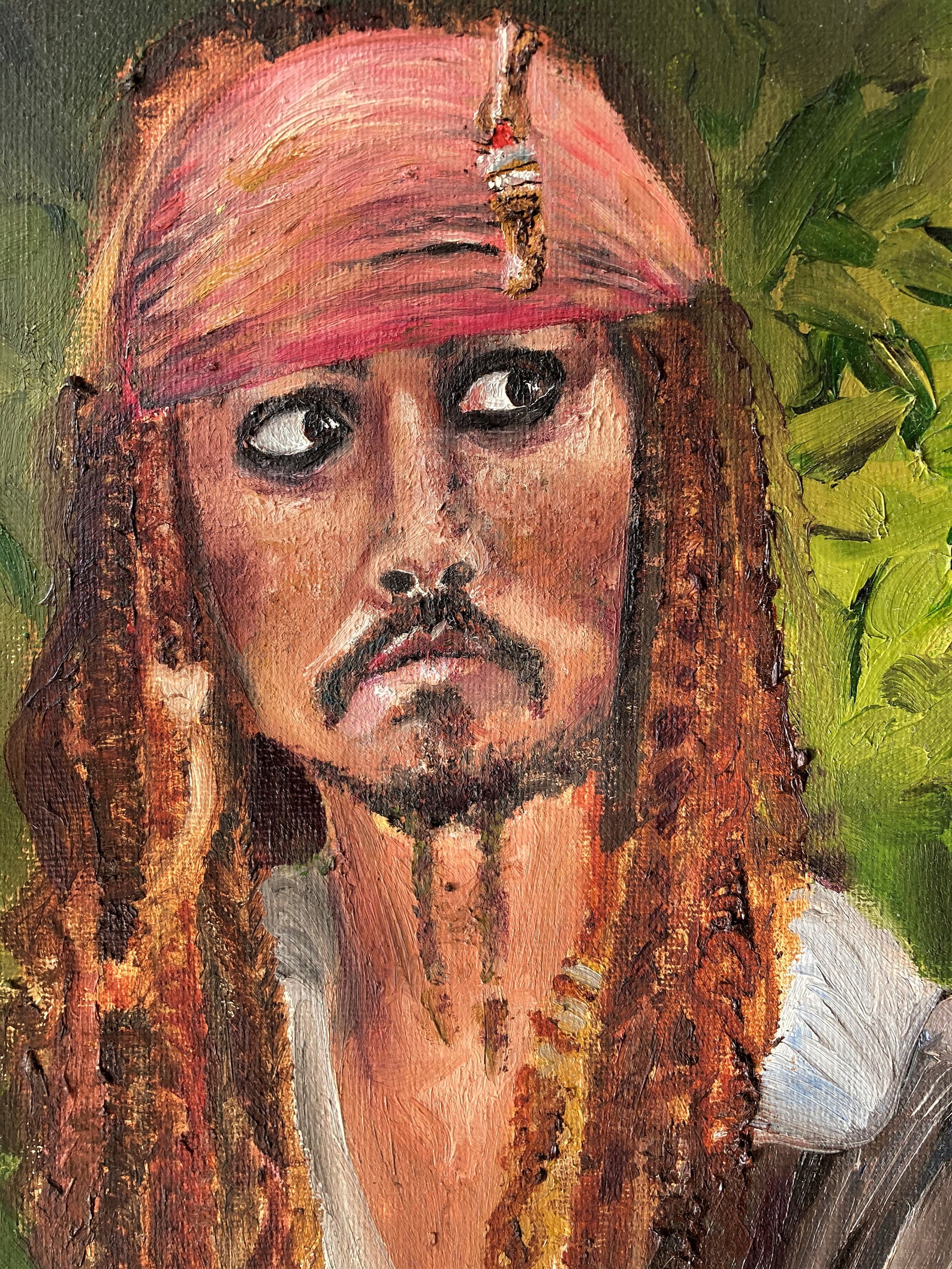 Captain Jack Sparrow original 8 x 10 pouces Toile Peinture à Etsy France